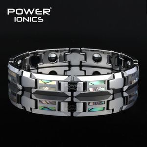 Bangle Power Ionics Magnetic Bracelet Men Luxury Natural Shell Never Scratch Tungsten Steel Bracelets For Women Cross Jewelry Gifts