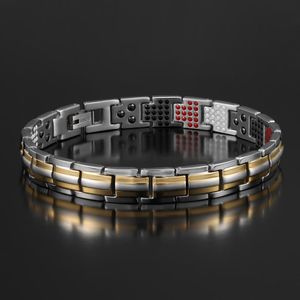 Bangle 258 PCS Energy Stone Bio Elements Bracciale in titanio puro Ta2 per le donne Moda color oro Cura ampi braccialetti di gioielli in germanio