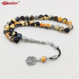 Braccialetti tasbih uomini neri agate pietra di preghiera musulmana perline bracciale turche di gemtina di gemme di gemella eid dono adha islamico rosario