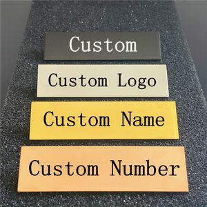 70*20MM Customizable Brooches Pin Personalized Engraved Your Text Logo Business ID Plate Steel Metal Tag Customized Name Badges