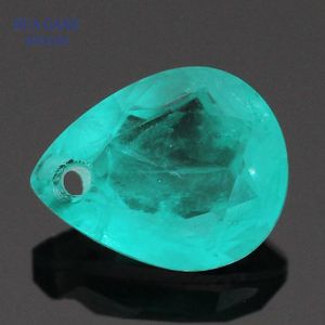 Crystal Synthetic Paraiba Stone With Hole Pear Shape Synthetic Spliced Crystal Glass Gems For Jewelry Making 2x3~13x18mm Free Shipping