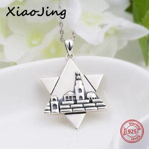 Necklaces 925 Sterling Silver Jerusalem Charm The Star Of David And The Dave Pagoda Pendant Necklace With Oxidation The Wall Jewelry Gift