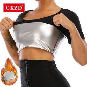 Waist Tummy Shaper CXZD Women Sauna Shaper Shirt Thermo Sweat Tank Top Slimming Women Shapewear Waist Trainer Corset Gym Fitness Workout Shirts 230519