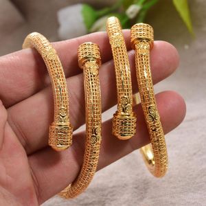 Bangle Luxury 24k Top Quality Dubai Bangles Gold Color Bangles For Women Girls Wife Brudles Armelets smycken gåva