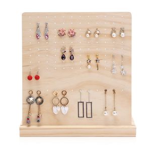 Boxes Wood 108 Holes Earring Jewelry Hanger Stand Organizer Holder Jewelry Rack Storage Display Stand Store Home Decoration