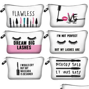 Borse portaoggetti Borsa da toilette Digital Bride Makeup Letters Stampa Cosmetic Pouch Gift For Brides Drop Delivery Home Garden Hou Dhg1L