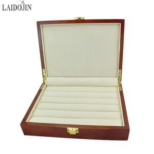 箱laidojin 20ペア容量カフリンクスボックスラグジュアリージュエリーリングギフトボックス高品質の塗装木製ボックスケース240*180*55mm