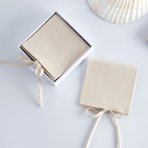 Anklets Microfiber Jewelry Gift Bags 8x8cm Mini Size Cream Velvet Organizer Packaging For Rings Earrings Tarot Card Wedding Favors Bulk