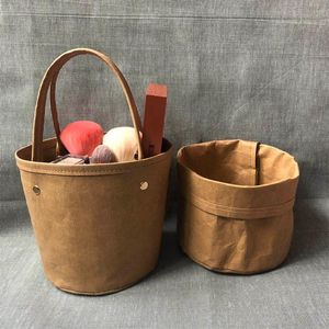 Sacos de armazenamento multifuncional alimentos de cozinha pão ovo lavável kraft paper saco de planta flores vasos de vestidos de vestir cesto de organizador cosmético