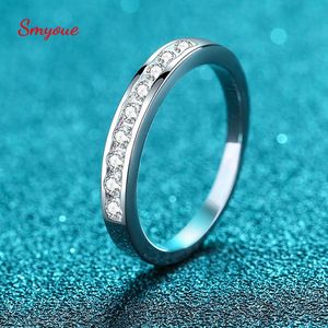 Ringe Smyoue Sterling Silber Ring 0.27ct Moissanit Ehering für Frauen 9 Stones Labor erstellt Diamond Moissanit Ring mit Box Geschenk