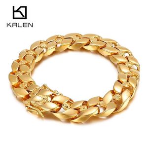 Bangle Kalen Viking Cuban Chain Gold Heavy Chain High Quality Men's Bracelet Skull Jewelry Gifts