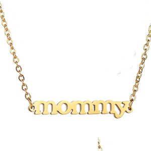 Pendant Necklaces High Quality Mommy Charm Necklace Bracelet Name Choker For Women Stainless Steel Moms Jewelry Accessories Mothers Dhaj1