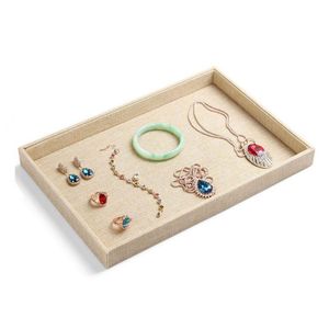 Caixas multifuncionais bege veludo empilhável jóias pendentes de pendente de bandeja Jóias de joias de joias de joias de joias de bretas pendentes