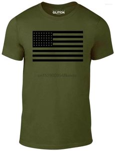 Heren T -shirts Black Us Flag T -shirt - Grappig shirt Retro America Fashion Military Marines USA Stijl Men T -shirt Katoen Classic