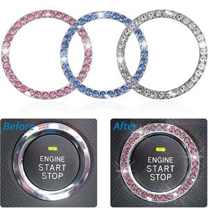 Car Ignition Key Ring Diamond Rhinestone Stickers for Auto Motorcycle Styling Bling Decoration Key Circle Button Car Accessories