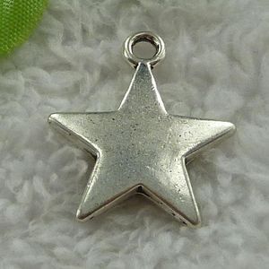 charms 80 pieces antique silver star charms 28x23mm #3668