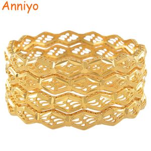 Bangle Anniyo 4 Pieces/Lot Wholesale Ethiopian Gold Color Bangles Factory Price The Style of African Middle East Dubai Jewelry #086206