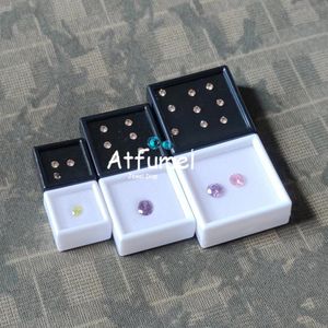 Boxes 20Pcs Glass Cover Diamond Jewelry Box Soft Sponge Zircon Organizer Weeding Diamond Ring Gems Box Gemstone Storage Stone Gift Box