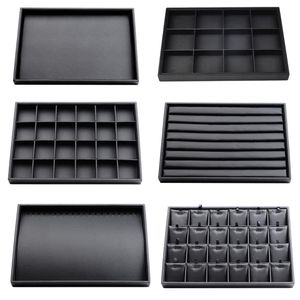 Boxes Stackable PU Leather Jewelry Tray Earring Necklace Bracelet Ring Organizer Display Storage Box
