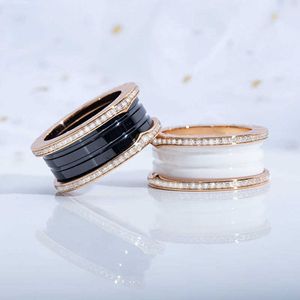Classic rings for men designer ring titanium steel luxury engagement rings for women Black White Ceramic Valentine Day Gift woman jewlery bague