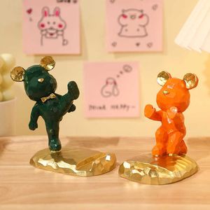 Itens de novidade Bear Sculpture Thone celular Stand Stand Acessórios de mesa de urso