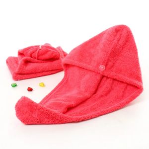 Mikrofibry ręczniki do włosów czapki prysznic Kobiety koralowe polar Super chłonność Szybkie suche włosy Suszenie Turban Kurly Długie grube spa czapka kąpielowa 5pcs Jakość