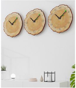 Wall Clocks Decorativ Vintage Wooden Clock Cafe Office Home Kitchen Decor Silent Design Art Large Gift WallclockWall