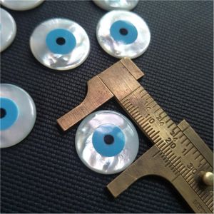 Crystal 100pcs/lot 5/6/8/10/15mm Natural Round Blue Evil Eye Mother of Pearl shell for DIY Jewelry Round MOP Pearl Shell Beads