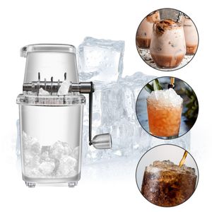 Glassverktyg Manual Crusher Hand Crank Snow Cone Portable Hushåll Kök Blender Camping Drink Maker Shaver Tool Clear 230520