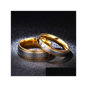 Band Rings Fashion Golden Ring for Women and Men 316 Rostfritt stål Parfestälskare Gift Drop Delivery Jewelry Dhojk