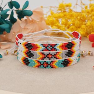 Länkarmband go2boho infödda stil pärlstav boho vänskapsarmband för kvinnor handgjorda vävda gåva smycken pulseras femme