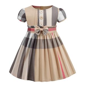 Designer Girl's Dresses Monogrammed Print Skve Skirt Luxury Baby Girls Clothing Princess Dresirt Kids Cute Plaid Dres285D