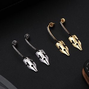 Stud Anime jojo bizarre adventure Rohan Kishibe Pen Nib Earring 925 Sterling Silver Earstuds Ear Rings Cosplay Accessories Jewelry