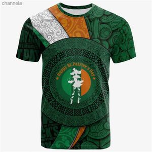 T-shirty męskie Cloocl Irish St.Patrick's Day T-shirt 3D Printed T-shirt mężczyzn Mężczyźni Kobiety swobodne koszulki z krótkim rękawem O-Neck Top Asian Size S-7xl