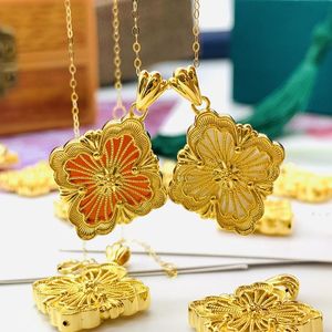 Necklaces YUNLI Real 18K Gold Clover Necklace Pendant Pure AU750 Vintage Buccellati Elements Fine Jewelry Gift for Women PE029