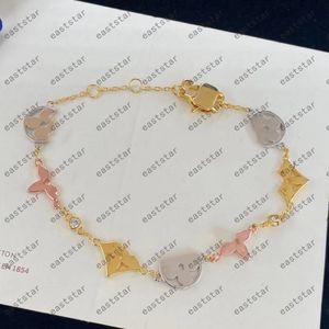 Bransoletka paznokci Bracelet Bracelet Designer dla kobiet luksusowa biżuteria van clover Bangle Titanium stal różowe złoto Plaste powodzenia Bransoletka Prezent Wedding Prezent