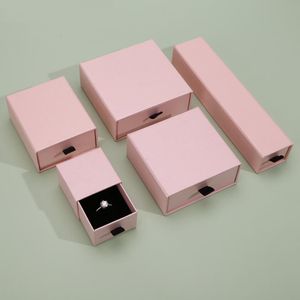 Lådor 12st resetillbehör smycken arrangörsbox för örhängen halsband display presentlåda hållare förpackning rosa kartong