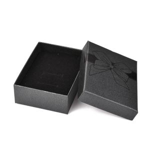 Lådor 24 st rektangel papperssmycken lådor uppsättningar för halsband ringar örhängen presentförpackning bowknot mönster smycken förpackning behållare