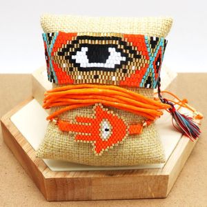 バングルZhongvi boho Evil Eye Bracet Miyuki Bracelet Pulseras Mujer 2021女性ジュエリークリスタルタッセルブレスレットベストフレンドギフト