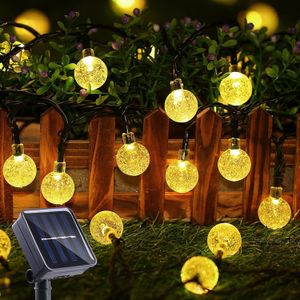 Garden Decorations LED Solar Light String Outdoor Waterproof Christmas Decoration 100led Crystal Ball Camping Fairy Garland Party Lamp 230520