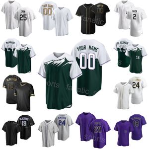 Custom Baseball 24 Ryan McMahon Jersey 25 C.J. Cron 29 Jurickson Profar 19 Charlie Blackmon 2 Yonathan Daza 23 Kris Bryant Randal Grichuk Cool Base Men Women Youth L-J-S