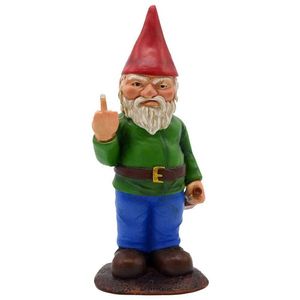 Novelty Items Naughty Garden Gnome Funny Middle Finger Garden Gnome Go Away Lawn Gnome Statue for Garden Decoration G230520