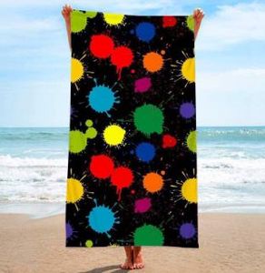 Personalisierter Regenbogen-Batik-Mikrofaser-Schlingenstoff, Strandtuch, Badetuch, Stranddecke, Schal, zum Abwischen, Sweat Boutique