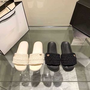 Slippers Women Slides channel Designer sandals slipper High version small fragrance pearl slippers women wear fashionable and versatile flat bottom o J230520