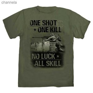 T-shirt da uomo One Shot One Kill. Maglietta da cecchino del soldato dei marine. Maglietta da uomo O-Collo a maniche corte in cotone estivo New S-3XL