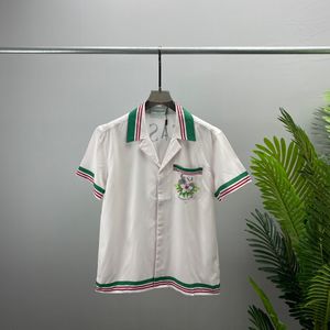 남자 디자이너 셔츠 여름 짧은 소매 캐주얼 버튼 업 셔츠 인쇄 볼링 셔츠 해변 스타일 통기성 티셔츠 의류 #117