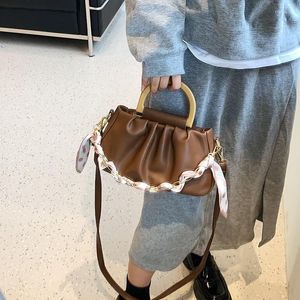 Evening Bags Wooden Clip Handbag Top Brand Shoulder WomenPurses Crossbody Designer Satchel Fashion Hobos Chain Hand Bag
