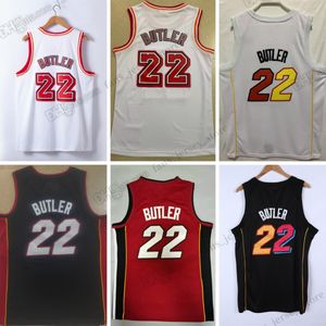 Jimmy Butler 22 Basketball Jerseys White Blank Red 2023 Nieuwe gestikte Jersey Men XS-2XL