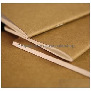 Prodotti di carta all'ingrosso 8.8X15.5Cm Notebook Blank Notepad Book Vintage Soft Quaderno Memo giornalieri Kraft Er Journal Notebook Drop De Dhi5G