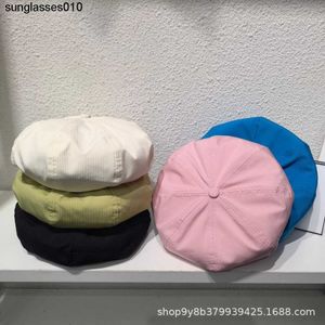 Boina de cor sólida doce e fofa para a primavera e verão Little French Painter Hat Korean Version Cloud Hat Cloud